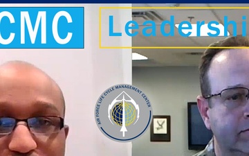 A thumbnail graphic for AFLCMC's &quot;Leadership Log&quot; podcast, episode 109.