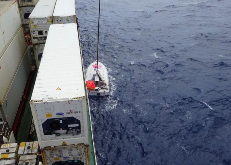 Two mariners, a 20-year-old male and 24-year-old male, aboard the 19-foot sailing vessel were rescued March 4, 2024, by the 505-foot motor vessel Frio Ionian, a Coast Guard Automated Mutual-Assistance Vessel Rescue program, approximately 1,726 miles east of Bermuda.