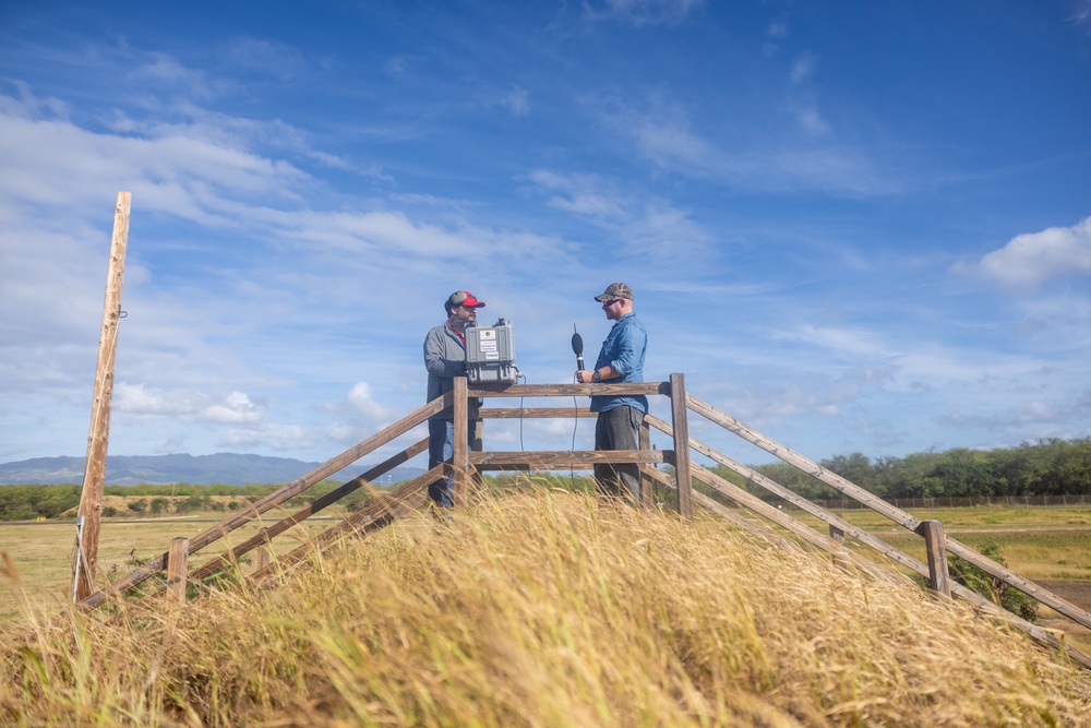 MCBH personnel conduct sound level sampling at Pu’uloa Range