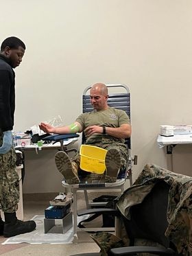 Marine Corps Security Force Regiment (MCSFR) hosts an Armed Services Blood Drive onboard NWS Yorktown