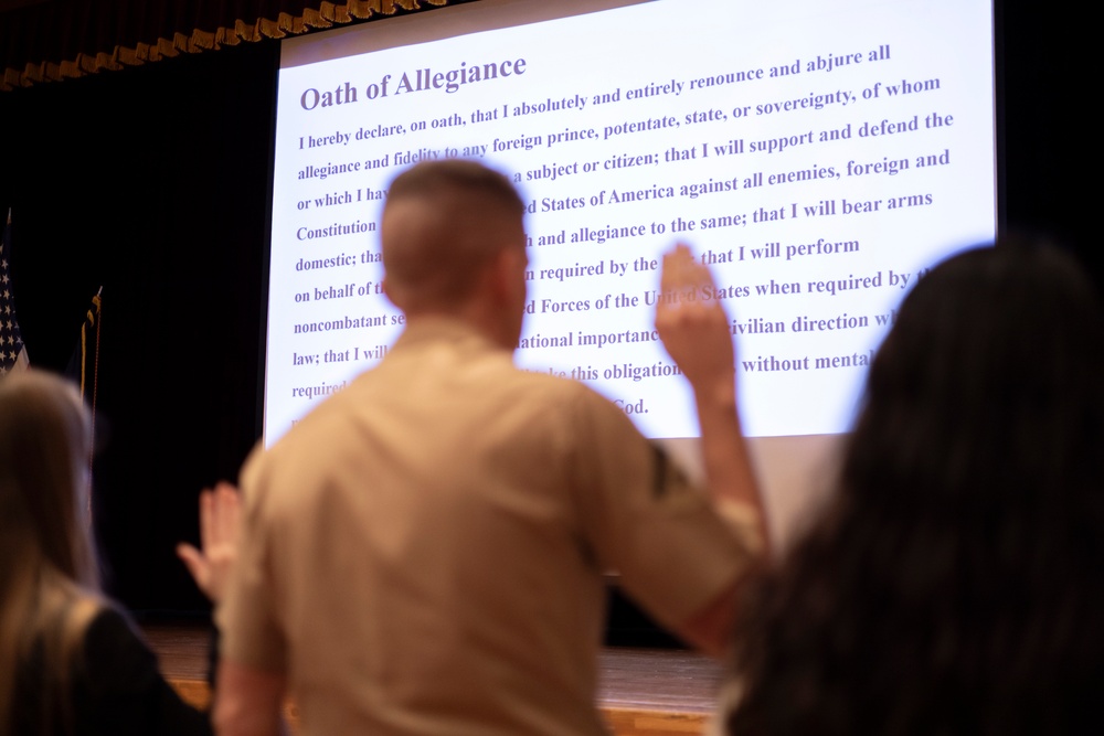 Camp Foster hosts naturalization ceremony, welcomes eight new US citizens from six different countries