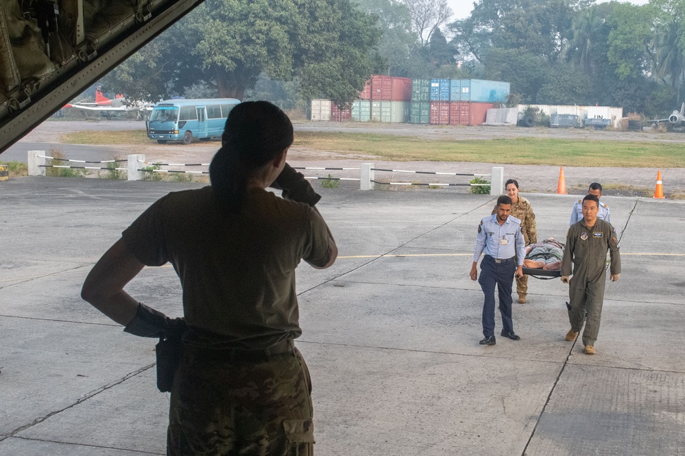 U.S. Air Force demonstrates aeromedical evacuation procedures with Bangladesh