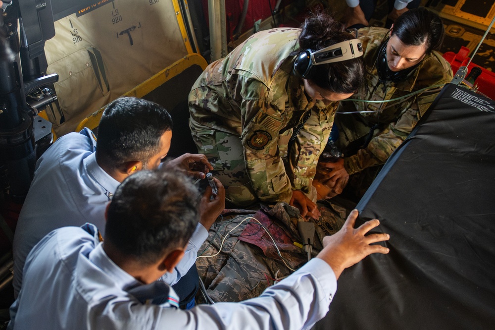 U.S. Air Force demonstrates aeromedical evacuation procedures with Bangladesh