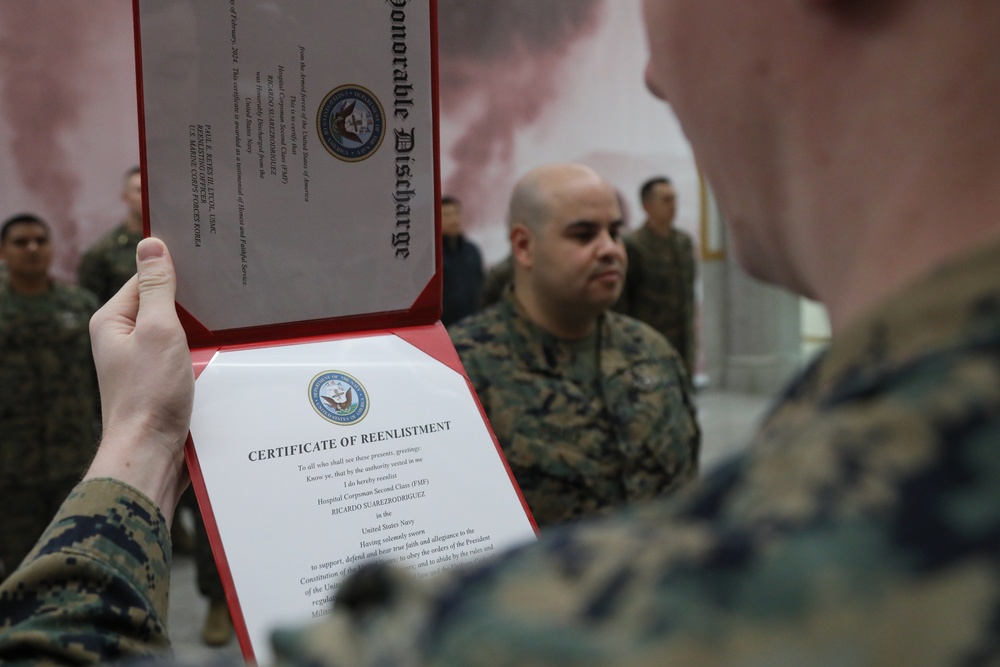 Headline: MARFORK Re-Enlistment, Award