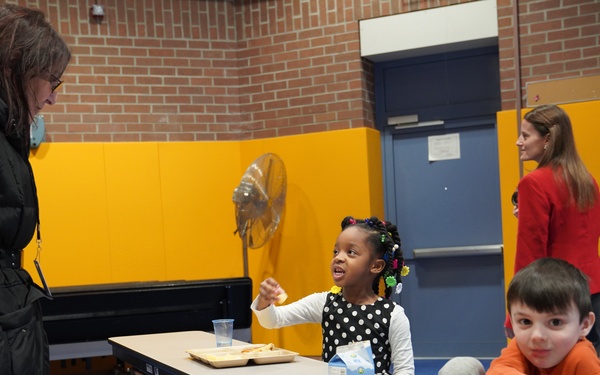 ASA (IEE) Jacobson discusses what's for lunch at Ansbach Elementary School