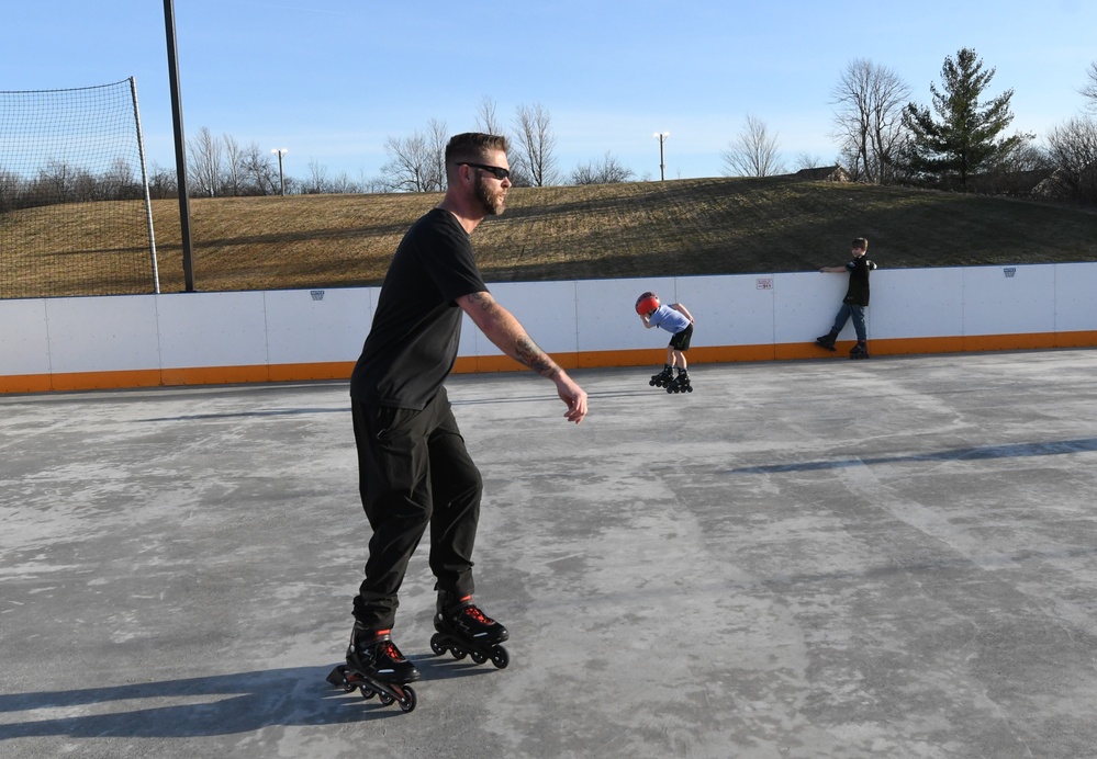 Fort Drum residents take advantage of warm winter’s end with roller skating