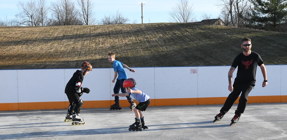 Fort Drum residents take advantage of warm weather with roller skating