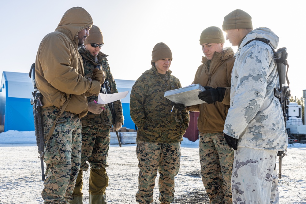 U.S. Marines from Combat Logistics Battalion 6 conduct daily battle rhythm during Exercise Nordic Response 24