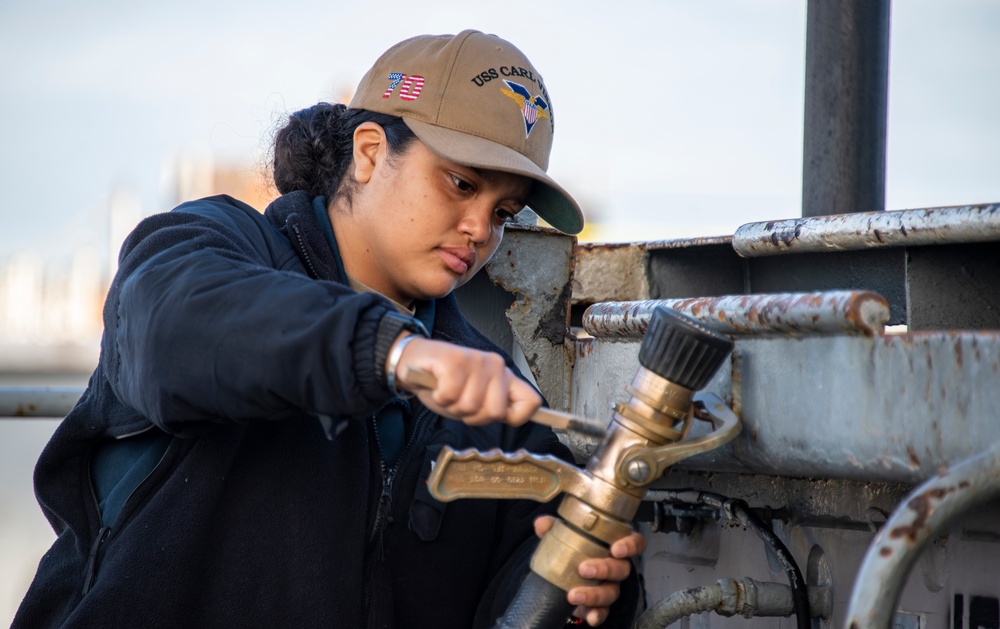 Sailor Performs Maintenance aboard  USS Carl Vinson (CVN 70)