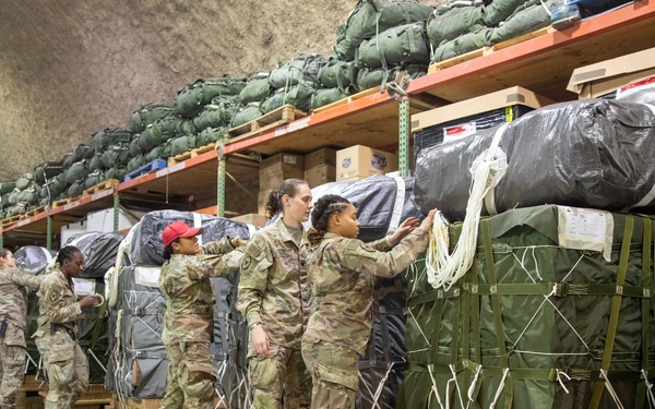 Airmen, Soldiers load C-17s with humanitarian aid bound for Gaza