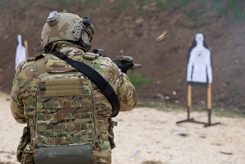 U.S. Army Green Berets perform combat marksmanship training during Trojan Footprint 24
