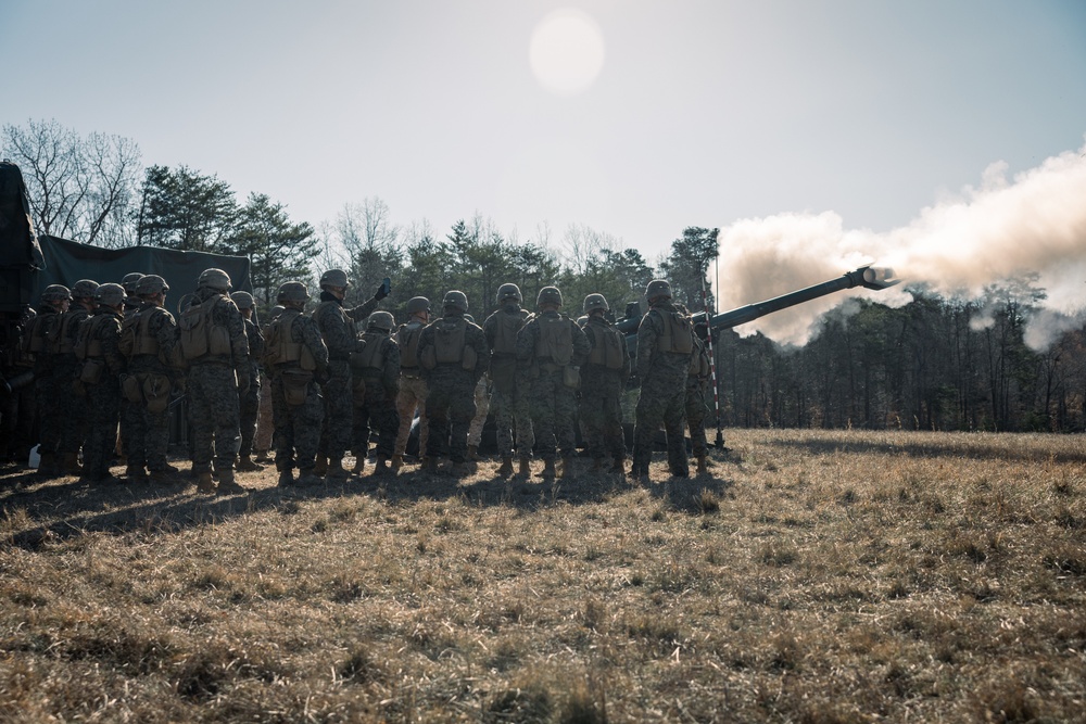 U.S. Marines Fire Artillery at The Basic School