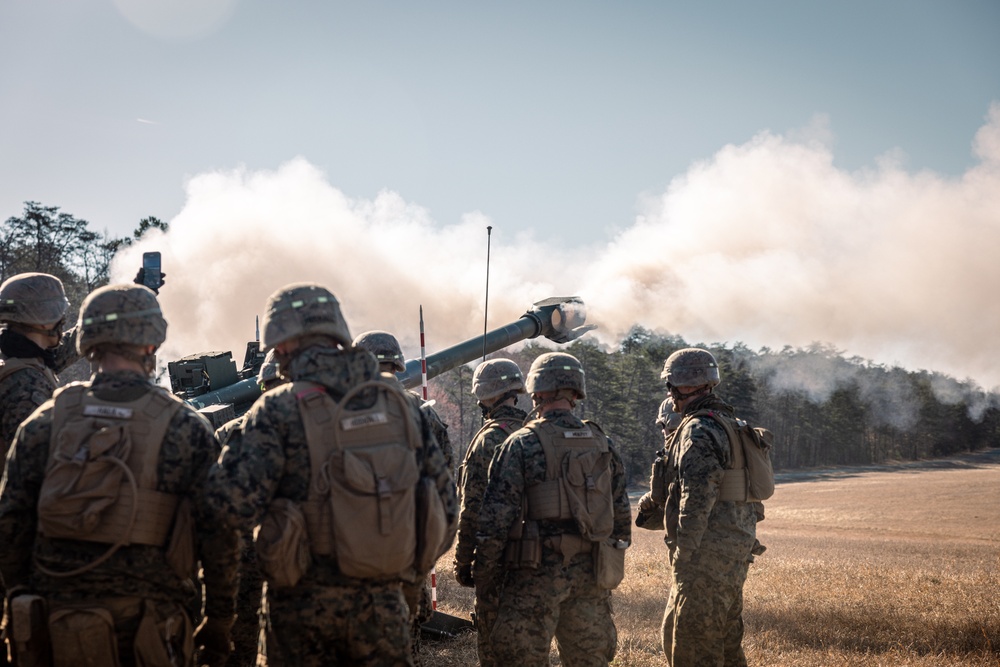 U.S. Marines Fire Artillery at The Basic School