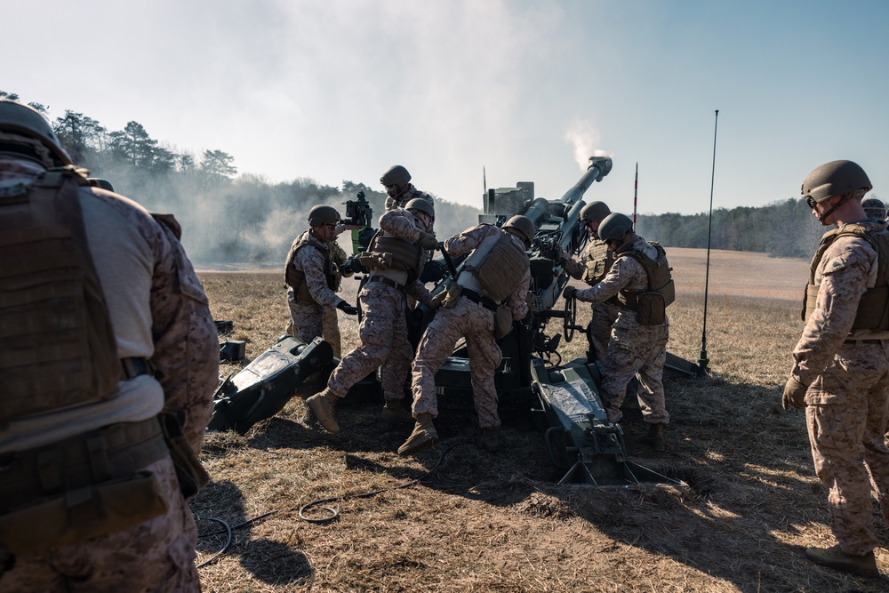 U.S. Marines Fire Artillery at The Basic School