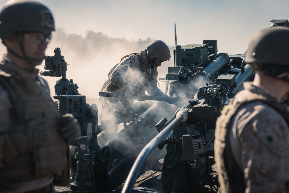 U.S. Marines Fire Artillery at The Basic School