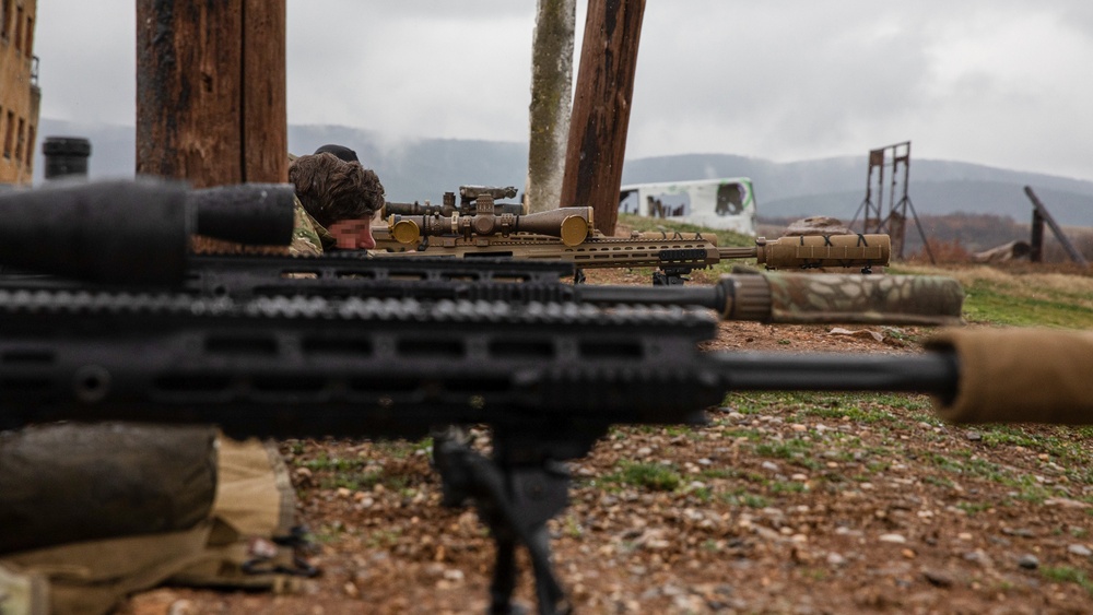 U.S. Army Green Berets perform sniper training during Trojan Footprint 24