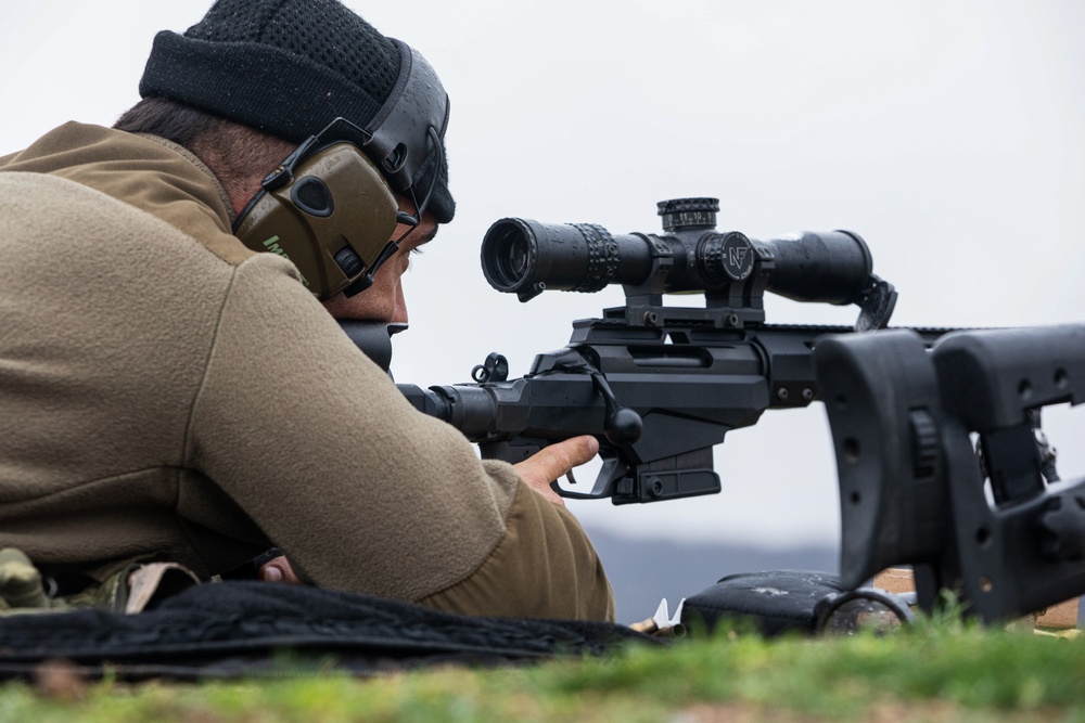 Bulgarian special operations forces soldiers perform sniper training during Trojan Footprint 24