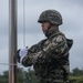 1st MARDIV Marines participate in evening colors with ROK marines