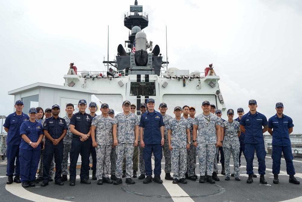 U.S. Coast Guard Cutter Bertholf completes joint Malacca Strait transit, engagements with Republic of Singapore Navy, Police Coast Guard, and Malaysia Maritime Enforcement Agency