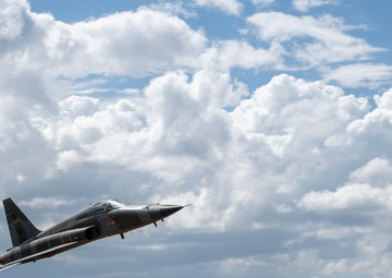 Kenya Air Force pilot conducts a capabilities fly-by in an F-5E