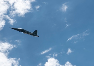 Kenya Air Force pilot conducts a capabilities fly-by in an F-5E