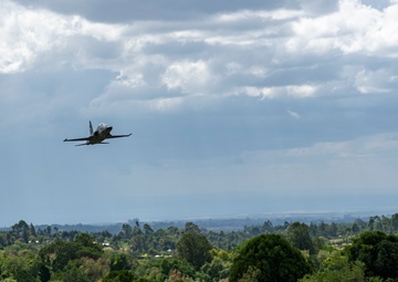 Kenya Air Force pilot conducts a capabilities fly-by in an F-5E