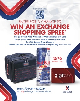 Military Shoppers Can Win $22,770 in Prizes in the Exchange’s Red Bull Shopping Spree Sweepstakes