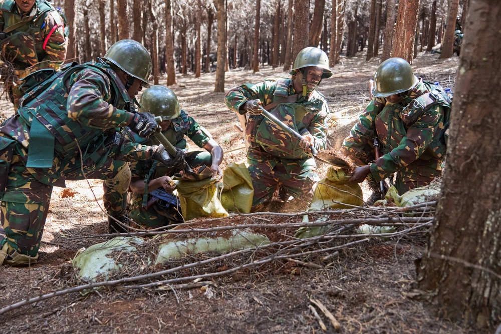 The Tanzania Peoples Defence Forces conduct react to contact training at Justified Accord 2024