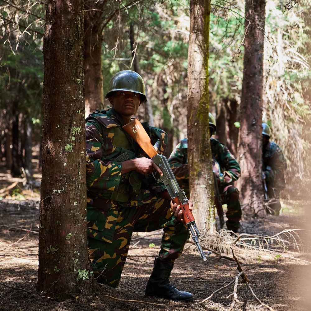 The Tanzania Peoples Defence Forces conduct react to contact training at Justified Accord 2024