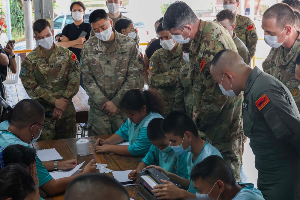 U.S. Army 16th Combat Aviation Brigade soldiers and Royal Thai Army 9th Aviation Battalion Visit the School for the Blind and the Blind with Multiple Handicaps for Cobra Gold 2024