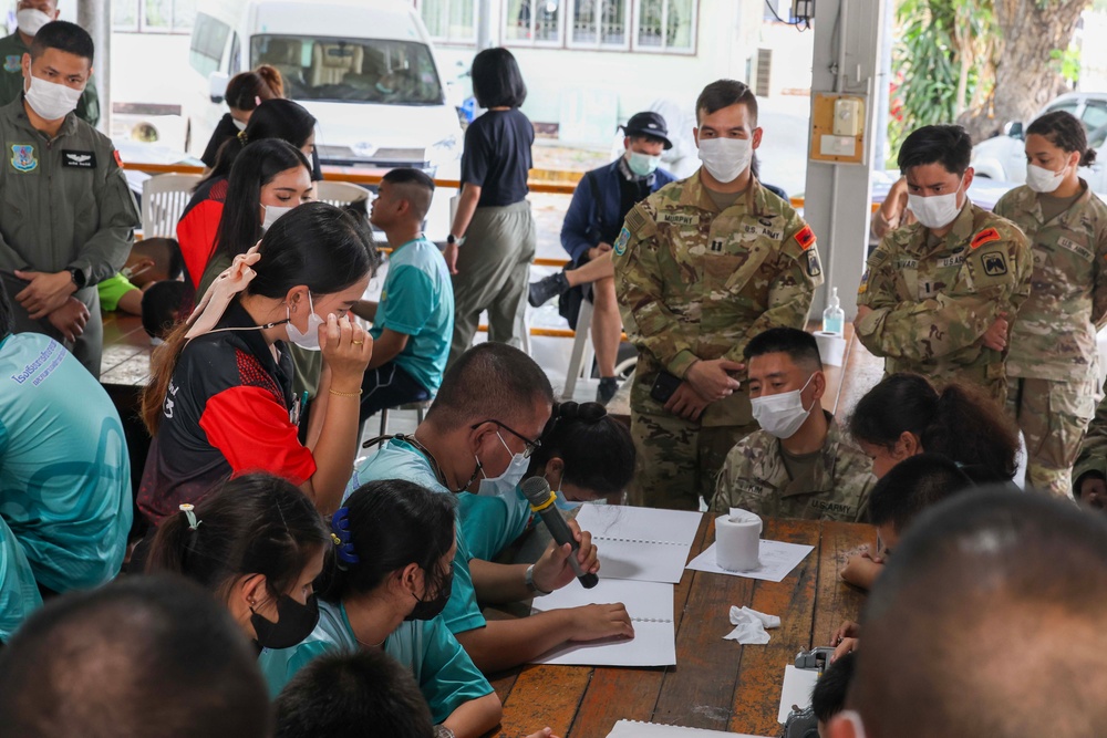 U.S. Army 16th Combat Aviation Brigade soldiers and Royal Thai Army 9th Aviation Battalion Visit the School for the Blind and the Blind with Multiple Handicaps for Cobra Gold 2024