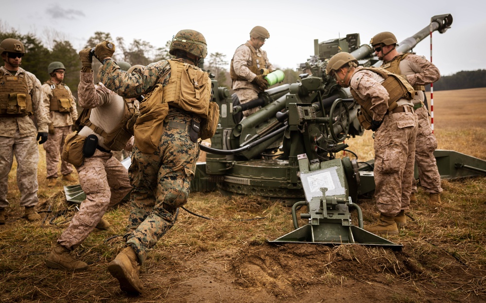 U.S. Marines Fire Artillery at The Basic School