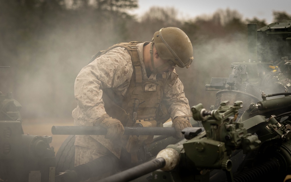 U.S. Marines Fire Artillery at The Basic School