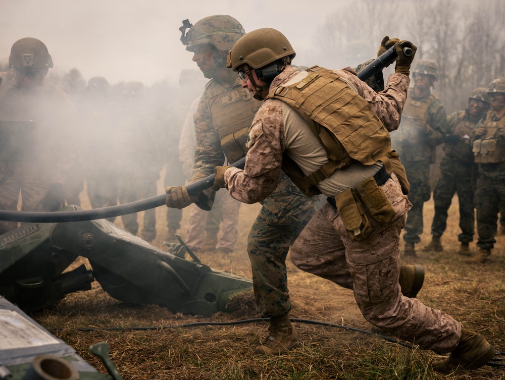 U.S. Marines Fire Artillery at The Basic School