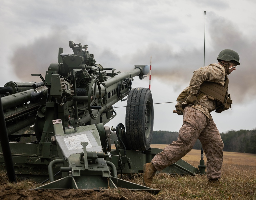 U.S. Marines Fire Artillery at The Basic School