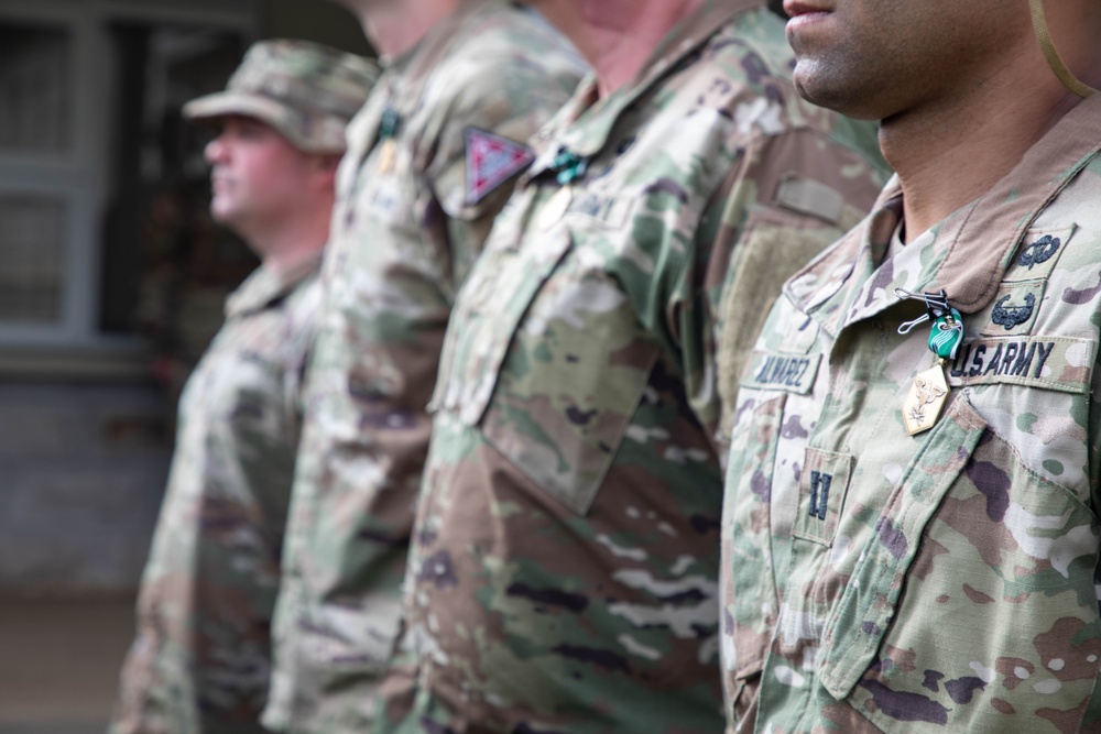 Massachusetts National Guard soldiers recieve awards at the Task Force Minuteman Awards ceremony at Justified Accord 2024