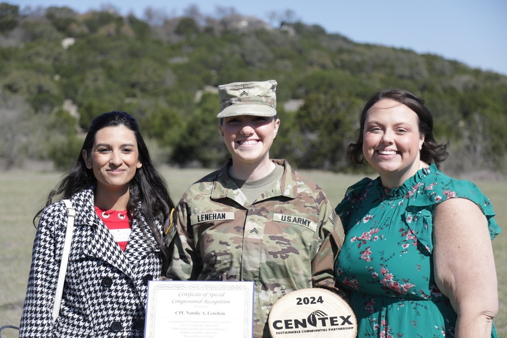 Cpl. Natalie A. Lenehan was selected as Nolanville's 2024 Environmental Ambassador