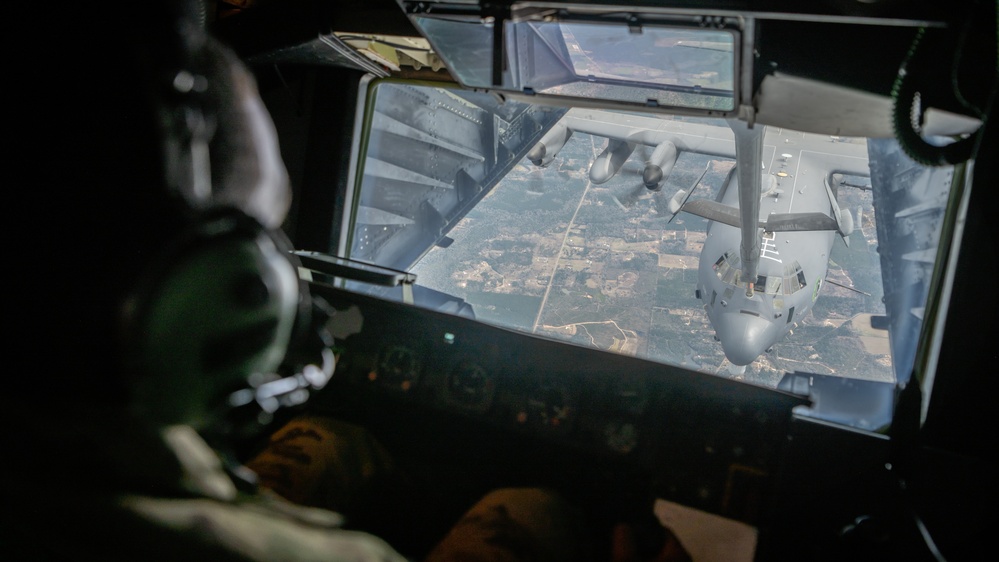 KC-10 Extender air refueling AC-130J Ghostrider