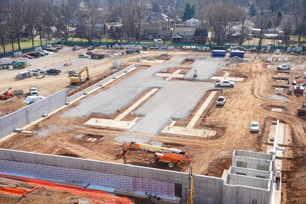 Construction continues at the Louisville VA Medical Center Feb. 21, 2024