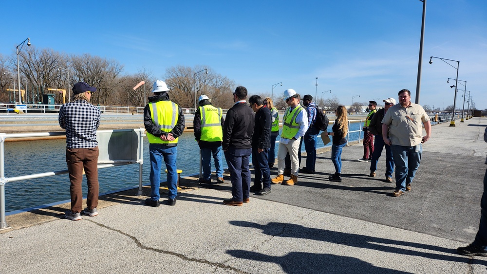 Members of the T.J. O'Brien charrette visited the lock to discuss structural updates