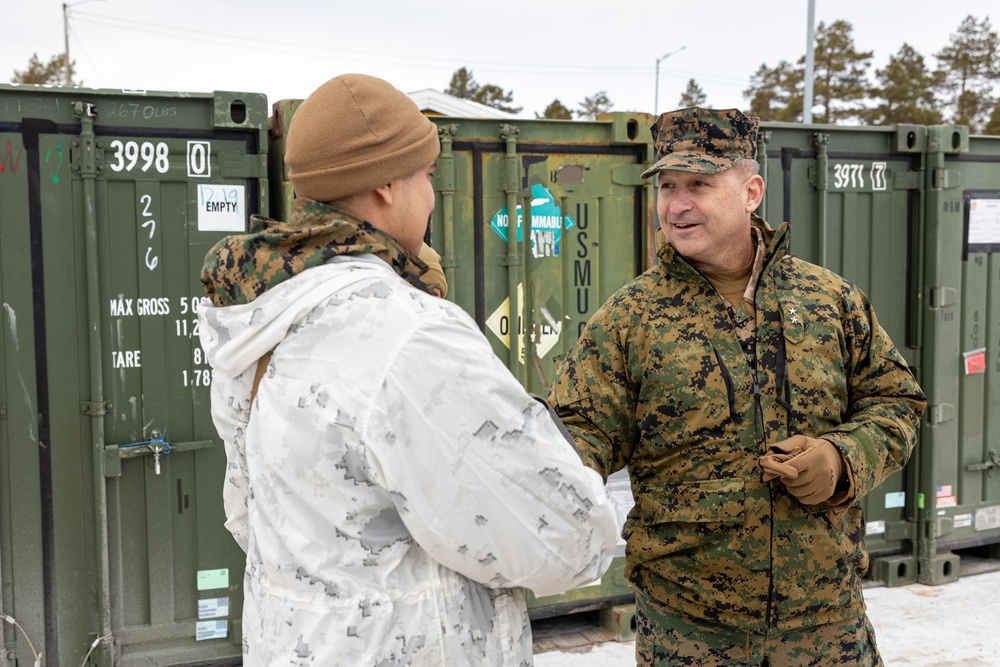 2nd Marine Aircraft Wing leadership visits U.S. Marines and Sailors during Exercise Nordic Response 24