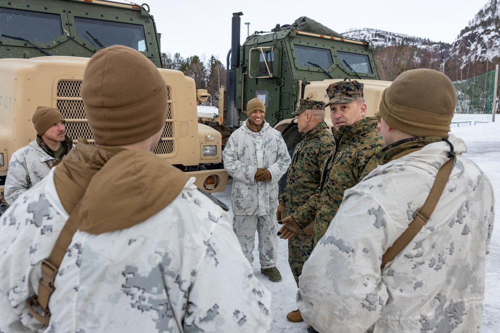 2nd Marine Aircraft Wing leadership visits U.S. Marines and Sailors during Exercise Nordic Response 24