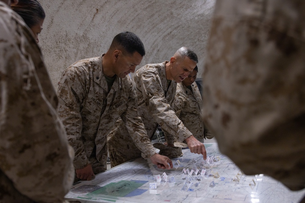 1st Marine Logistics Group Commanding General visits The Combat Center during SLTE 2-24