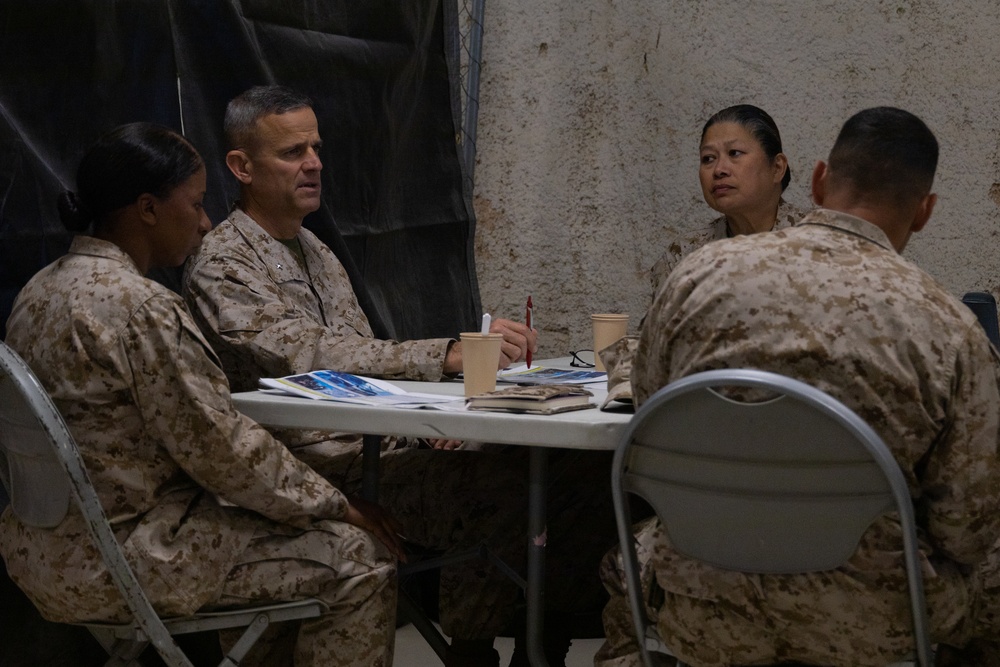 1st Marine Logistics Group Commanding General visits The Combat Center during SLTE 2-24