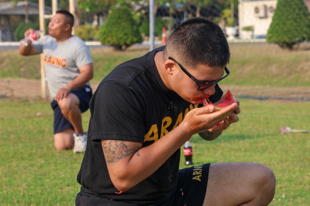 16th CAB 2-158th Assault Helicopter Battalion and Royal Thai Army 9th Aviation Battalion have a Sports Day Competition during Cobra Gold 2024