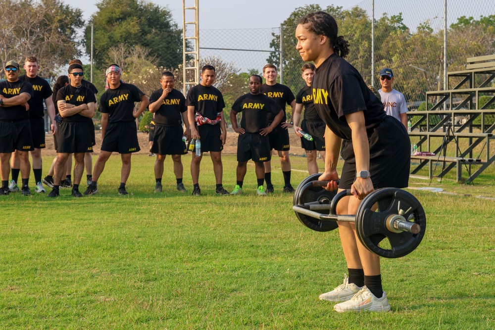 16th CAB 2-158th Assault Helicopter Battalion and Royal Thai Army 9th Aviation Battalion have a Sports Day Competition during Cobra Gold 2024