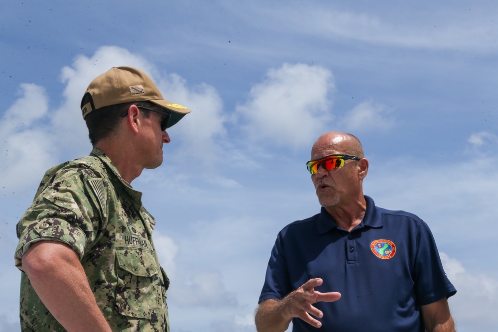 U.S. Navy Rear Admiral Greg Huffman visits Camp Blaz