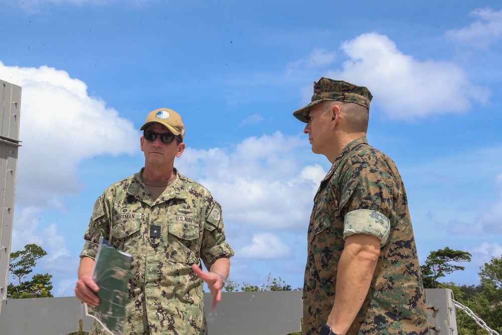 U.S. Navy Rear Admiral Greg Huffman visits Camp Blaz