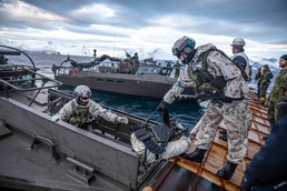 USS Gunston Hall conducts small boat operations with Swedish and Finnish Marines during Steadfast Defender 24