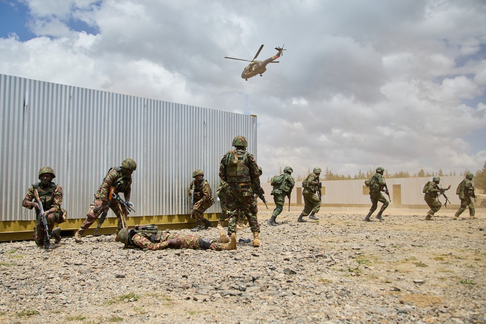 East African military forces rehearse their culminating event at Justified Accord 2024